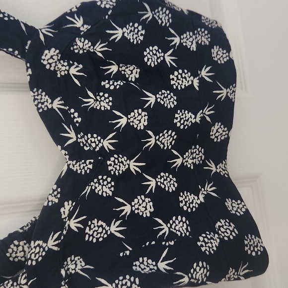 Aerie Navy Blue Pineapple Print Sweetheart Crop Tank Top Small - Picture 6 of 7